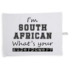 Hippowarehouse I'm South African What's Your Superpower? Tea Towel Eco Printed Dish Cloth Kitchen accessory 50cmx70cm 100% Cotton