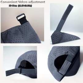 Baseball Cap for Men and Women, Adjustable 55-60 cm, Outdoor Quick-Drying Cap, Unisex with Breathable Hats, Summer Sports Cap, gray