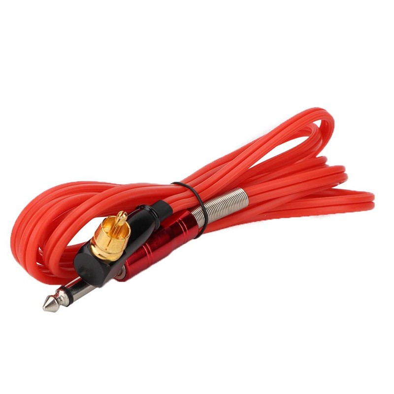 1.8m Soft Silicone Tattoo Right Angle RCA Connector Clip Cords