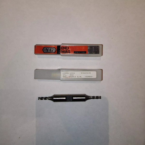 YG M42 cobalt 9/64 4 flute double end mill
