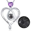 GinoMay Valentines Day Birthday Gift Mum February Birthstone Necklace Amethyst