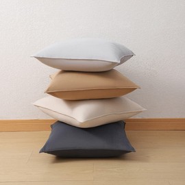 WEMEON Decorative Velvet Throw Pillow Covers 20x20 Set of 4,Solid Color Pillows Soft Decorative Square Couch Pillow Covers,Mix and Match Home Decor for Sofa Bedroom Car Couch (Neutral)