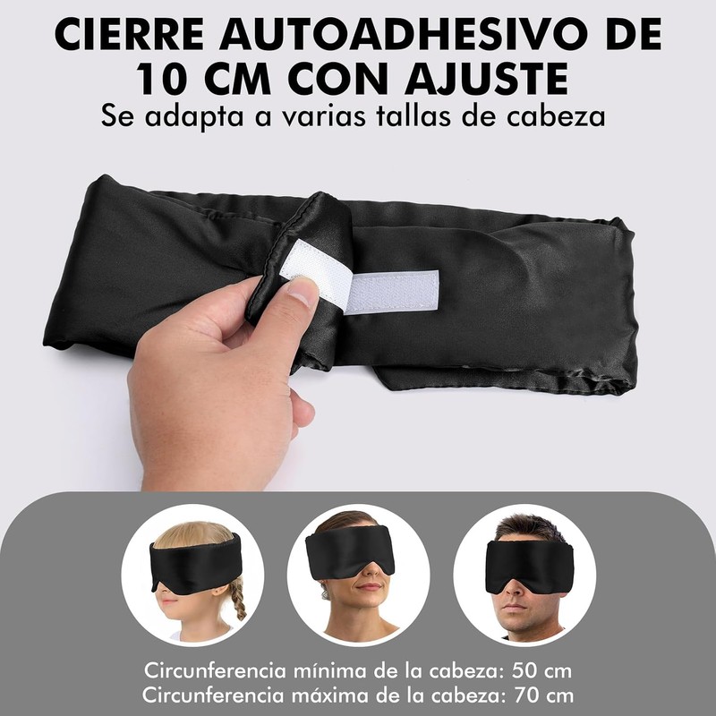 Antifaz para Dormir, Cubre Ojos para Dormir Mujer, Negro