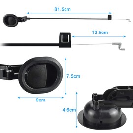 BUZIFU Replacement Recliner Handle Replacement Parts for Lounger Plastic Pull Lounger Handle Narrow Oval Black Plastic Handles Release Lever Replacement Handle with Cable for Recliner Chair Sofa Pack