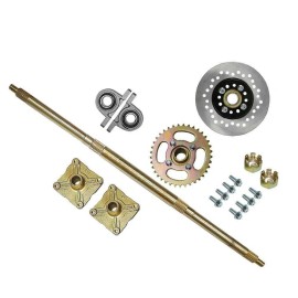Unbranded 32" Go Kart Rear Axle Kit 428 Chain Sprocket Brake Hub Racing ATV E BIKE Drift