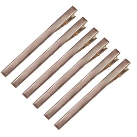 6 Pcs 3 Inch Baking Paint Narrow Metal Spike Alligator Duck Bill Hair Clips Bright Duckbill Hair Barrettes Chic Hair Clips for Styling Long Hair DIY Hair Salon (Gold)