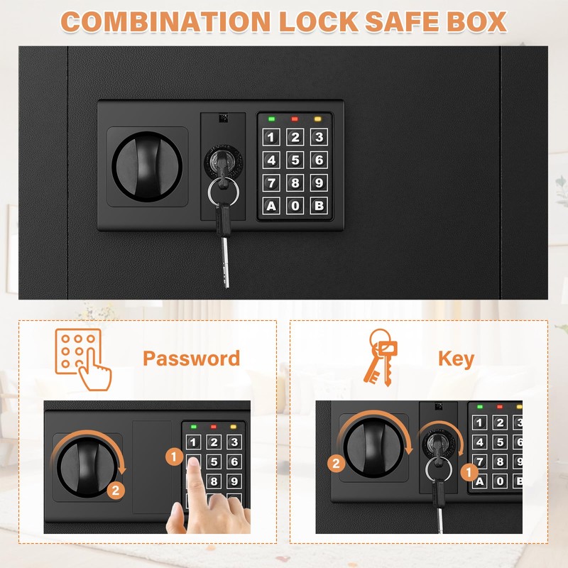33.46" Tall Fireproof Wall Safes Between the Studs 16" Centers,