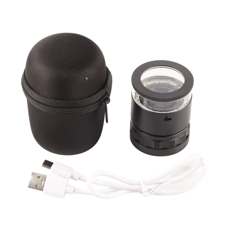 Illuminated Jewelers Loupe 6 LEDs 10X Rechargeable 28mm Field LED