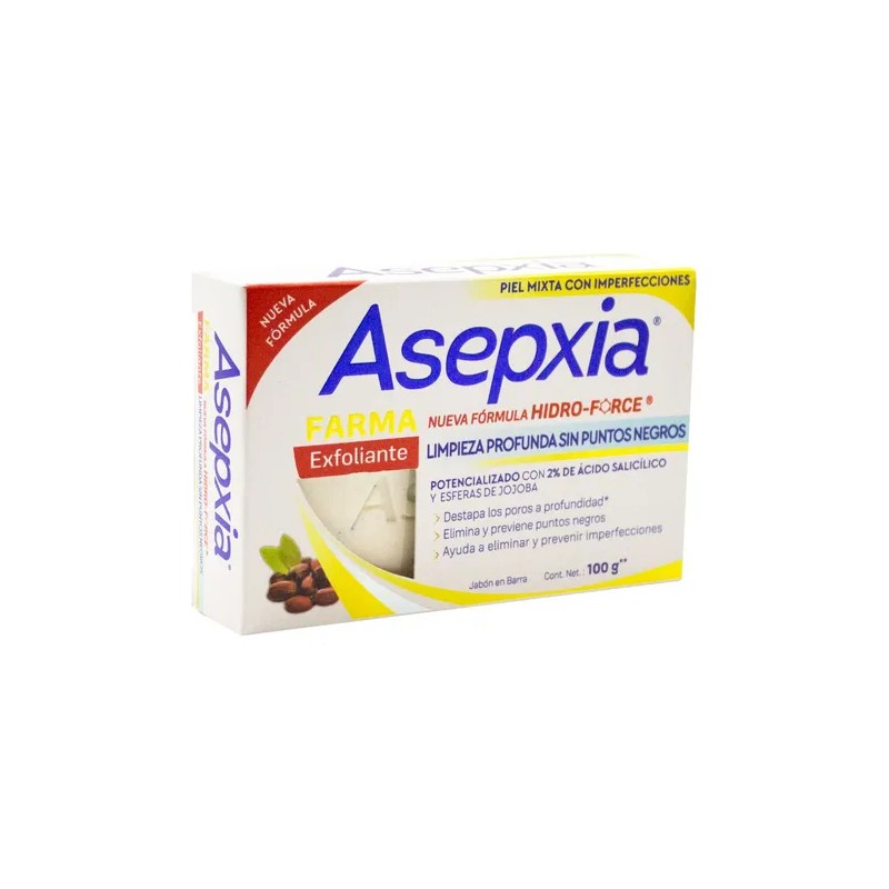 Asepxia Jabn Hidro-Force Farma Exfoliante. Barra con 100g.