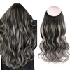 Sassina Invisible Wire Hair Extensions Real Human Hair with Transparent