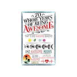 70 Years Of Being Awesome, 70th birthday Signature Board for Best Friend Boyfriend Girlfriend Husband Wife, 70th Birthday Gift Ideas (11 inches by 17 inches)