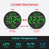 Digital Wall Clock with Large LED Display, Auto-Brightness, Temperature, Low-Reflectivity,