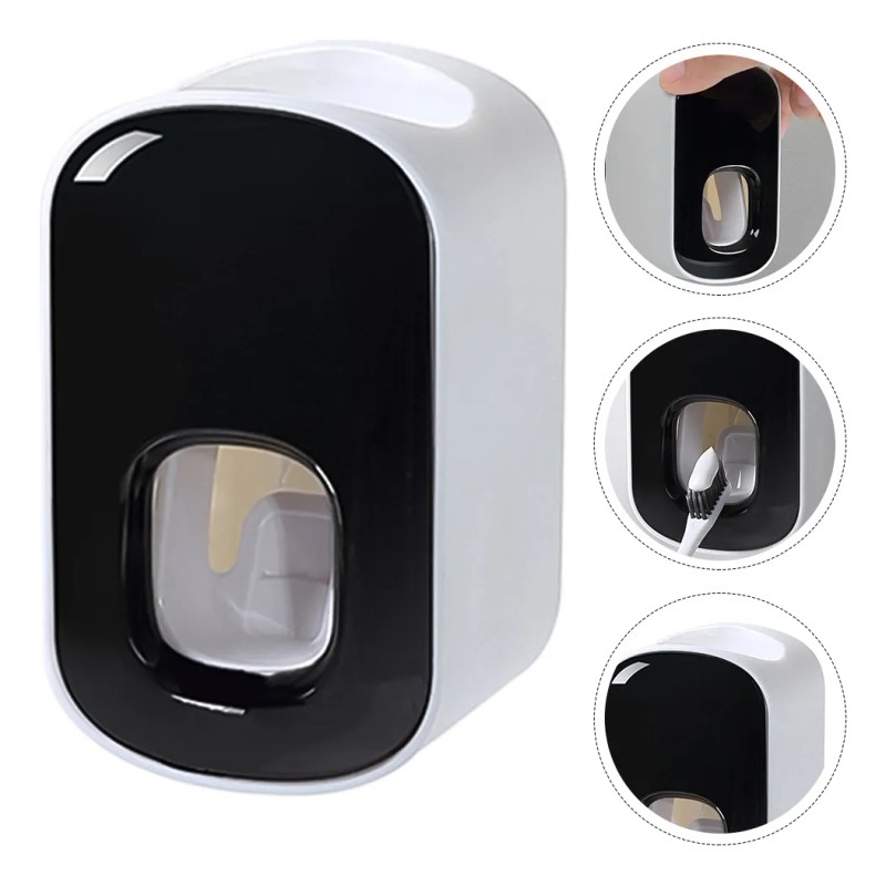 Exprimidor Automático Doble Pasta Dientes Práctico Mon Negro