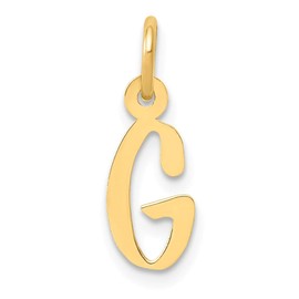 Bonyak Jewelry Small Slanted Block Letter G Initial Charm in 14K Yellow Gold Refined