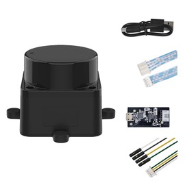 WayPonDEV FHL-LD19 360 Degree 2D Lidar Distance Sensor Kit, 10Hz Scan Rate and 12m Distance Lidar Scanner Module for Smart Obstacle/Robot/Maker Education Indoor/Outdoor