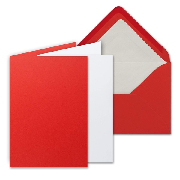 25 Sets - Large Card Pack, Matte Red, with 25