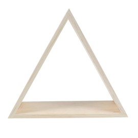 Hollowed Triangle Shelf Handmade Pinewood Wall Storage Rack for Home Decor for Displaying Photos Plants and Collectibles Rustic Wall Hanging Organizer