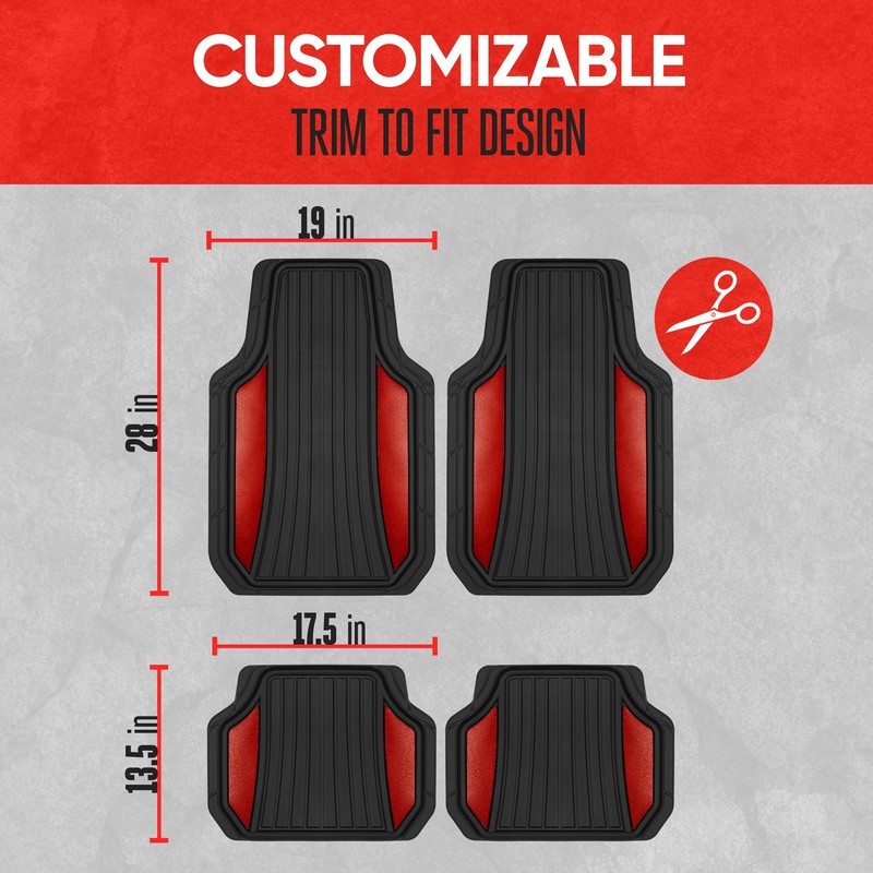 Motor Trend ChromeTech Car Floor Mats Full Set - Durable