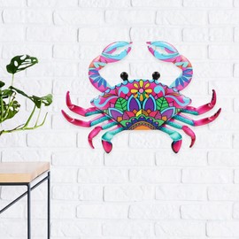 YARNOW Crabmetalwall-mounted Out Door Decor Outdoor Home Decor Mexican Decorations for Home Metal Crabs Sculpture Crab Party Decoration Metal Crab Decoration Iron Crafts Adorn Statuette