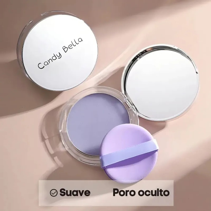 Polvo Matificado Cremoso Lavanda Maquillaje Mate Candy F Tono Morado