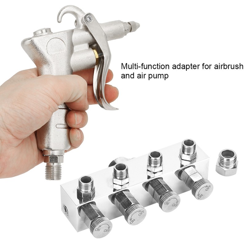 Multi function Adjustable Aluminium Air Hose Splitter Airbrush Adapter Fitting