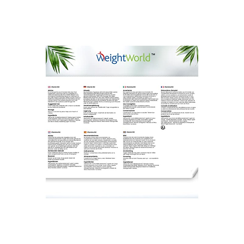 Vitamin B12 Tablets High Strength 1000mcg - 400 Chewable B12