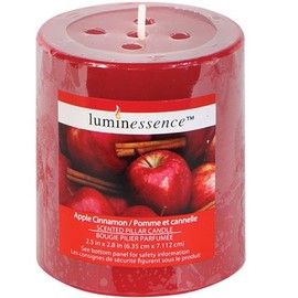 Luminessence Apple Cinnamon Scented Pillar Candle