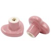 Unlorspy 2 Pieces Ceramic Drawer Knobs, Heart Shape Dresser Knobs,