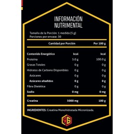 Red Gold Creatina Monohidratada 500 Gr / 100 Servs