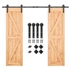 SMARTSTANDARD 8.2 FT Double Barn Door Hardware Kit - Heavy
