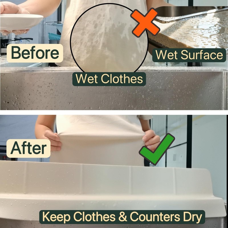 Kitchen Sink Splash Guard 23"/18" Silicone Water Guard with Suction