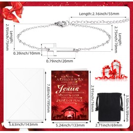 HOWAF Christian Christmas Cards, Jesus Christmas Cards Christian Cards Religious Christmas Card, with Bible Verse Isaiah 9:6 Christian Bracelet Cross Bracelet Christmas Christian Gifts