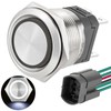 15Amp 22mm Latching Push Button Switch White 12VDC 2NO DPST