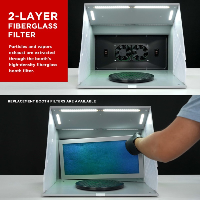 Master Airbrush Portable Airbrush Spray Booth Kit with Dual Exhaust
