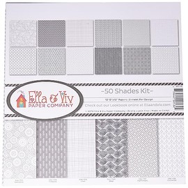 Ella & Viv by Reminisce (ELLLX) 50 Shades Scrapbook Collection Kit, Multi Color Palette, 12x12 inches