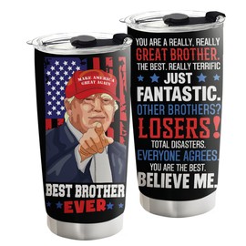 Viberty Brother Gifts From Sister - Brother Gifts - Fathers Day Giftss, Birthday, Christmas Big Brother Gifts Ideas - Funny Brother Gifts From Sisters, Siblings - Best Brother Ever 20oz Tumbler