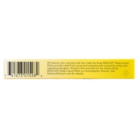 Bach RESCUE SLEEP Liquid Melts, sabor a vainilla naranja natural, ayuda natural para dormir, alivio del estrés, esencia floral homeopática, libre de m