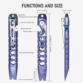 TISUR Titanium EDC Pry Bar, Keychain Pry Bar Multitool With Bottle Opener, Pocket Small Crowbar for Men Outdoor