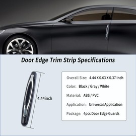 4PCS Car Door Edge Guards,Anti-Scratch Car Door Protector Trim Strip with Self Adhesive for Car Decor,Universal Exterior Car Accessories Door Guards for Cars Trucks SUVs (Black) | carleef