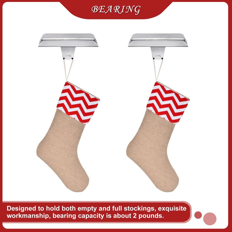 Sunshane Christmas Stocking Holders Mantel Stocking Hanger Hooks Fireplace Mantle