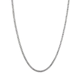 Savlano 925 Sterling Silver Rhodium Plated Solid 2.5MM Franco Square Box Chain Necklace for Women & Men-Made In Italy Comes with a Gift Box (18)