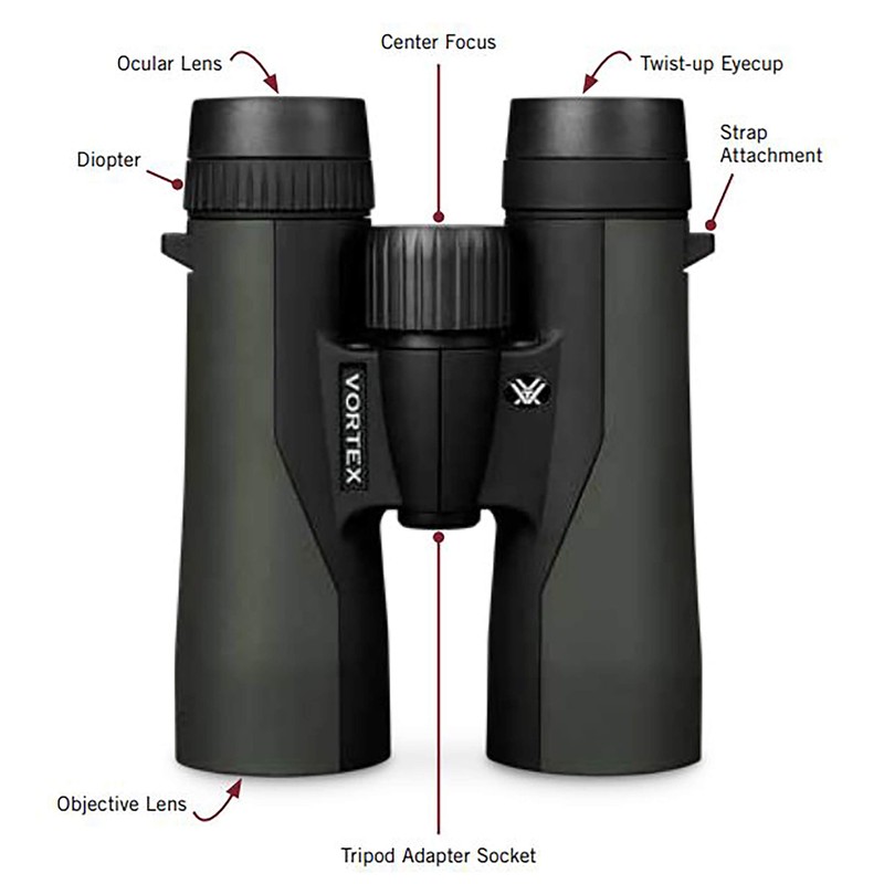 Vortex Optics Crossfire HD 10x50 Binoculars - HD Optical System,