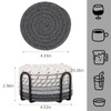 BTYMS 16Pcs Grey & Linen Woven Drink Coasters Set with