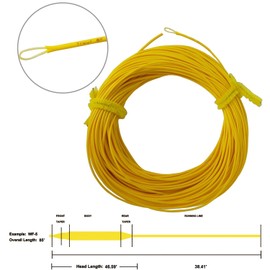 Aventik Trout Fly Fishing Line Weight Forward Floating Fly Line with Exposed Loop Easy Line ID(1pcs-Yellow,7F)