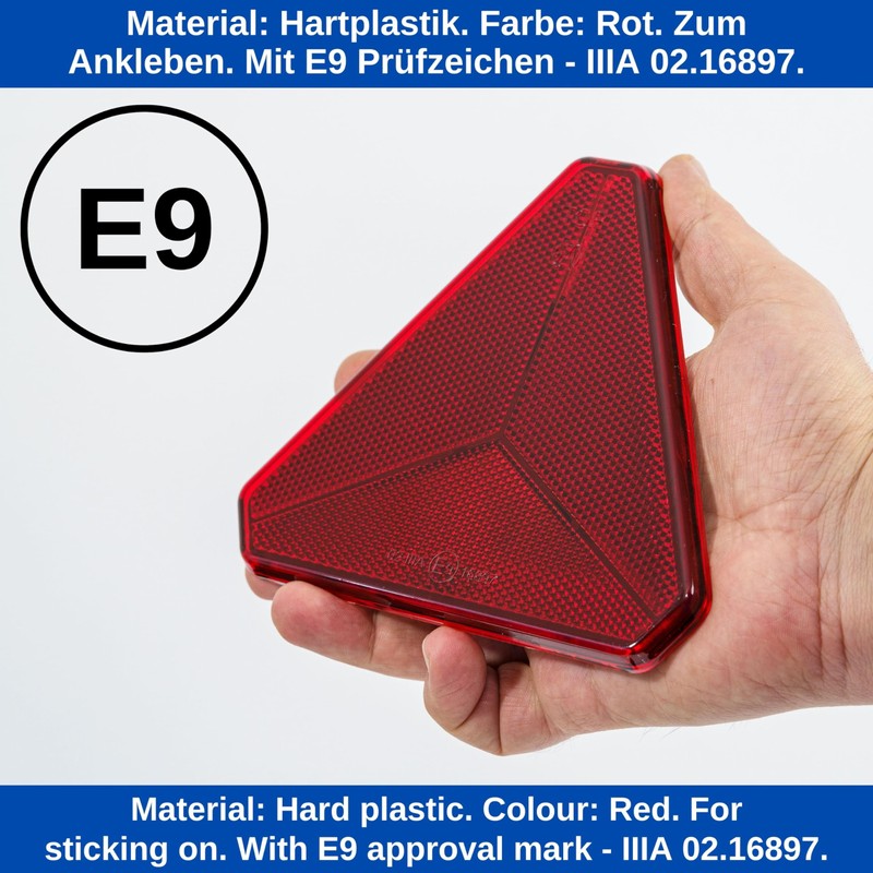 Pendant Reflector Triangles, Pack of 2, in Red, for Gluing,