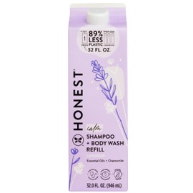 The Honest Company 2-in-1 Cleansing Shampoo + Body Wash Refill Carton | Gentle for Baby | Naturally Derived, Tear-free, Hypoallergenic | Lavender Calm, 32 fl oz