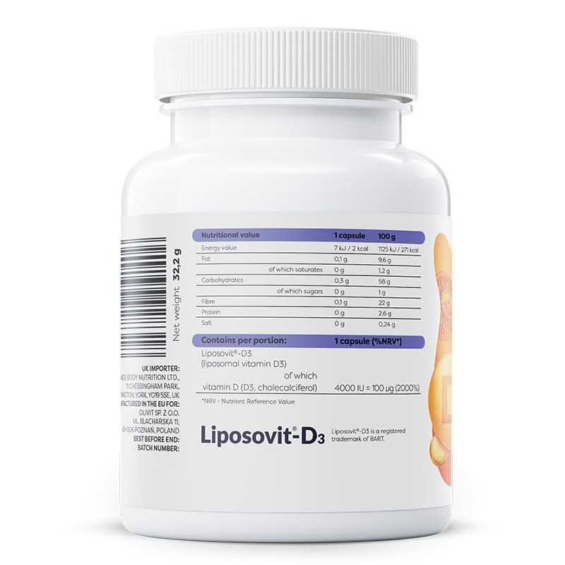 Osavi Liposomal Vitamin D3 4000 IU – 60 Vegan Capsules