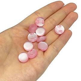 MMvolesy Pink 50Pcs Shiny Cat's Eye Resin Buttons for Kids Clothing - Assorted Pearl Buttons (12mm 1/2Inch,) Sewing Accessories for DIY Crafts, Garment Making, Children's Shirts