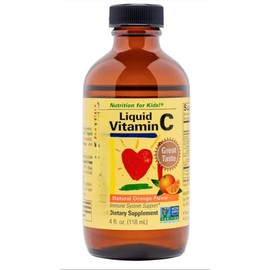 ESENTIALS Liquid Vitamin C for Kids, Immune Support, Non-GMO, Gluten Free, Flavor Orange 118ml