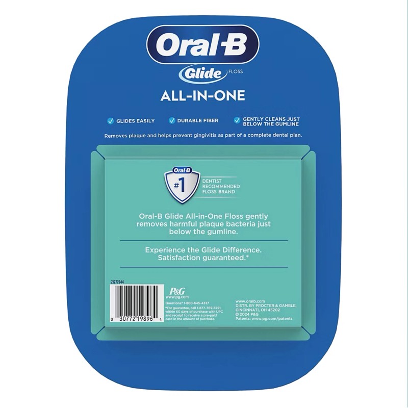 Oral-B Glide All-In-One Mint Flavor Dental Floss, 44 m., 6